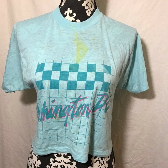 Tops - Vintage Washington D.C. Checkered 80's Print Shirt